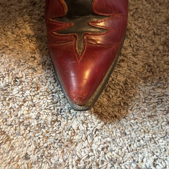 Laredo Boots Made in USA Red Black Cowgirl Cowboy Western Women’s Size 7.5 - Picture 7 of 8